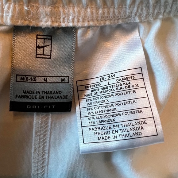 Women's Tennis Skirt "NIKE Dri-Fit" Elastic Waist w/ Drawstring White Medium - Picture 3 of 3